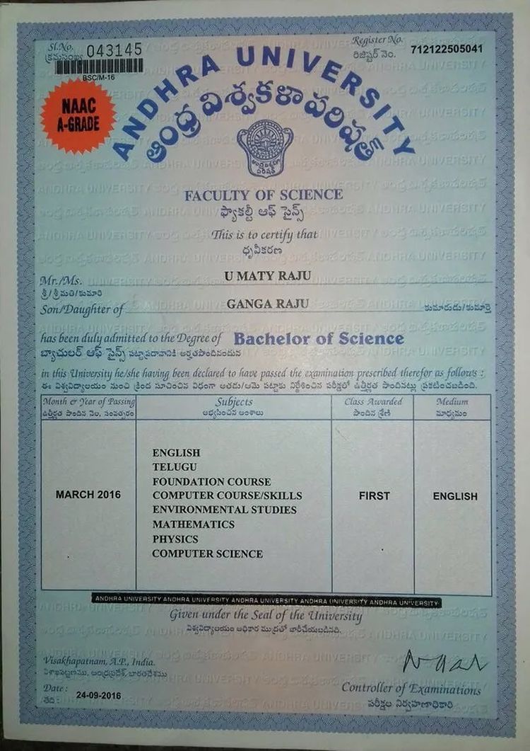 Buy Diploma Online - buy transcript certificate degree from the andhra university buy college degree from the andhra university