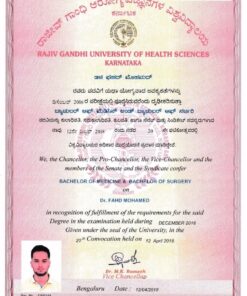 Buy college degree from The Rajiv Gandhi University of Health Sciences