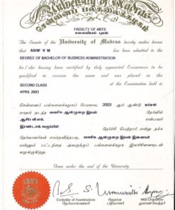 Buy college degree from The University of Madras